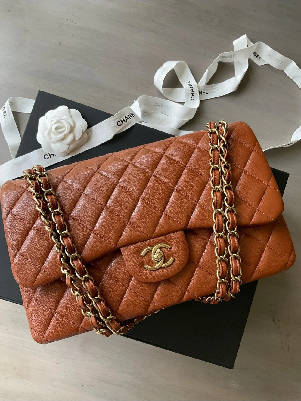 Chanel Brown Caviar Jumbo Flap